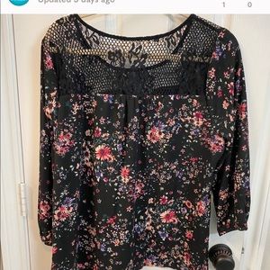 Floral and lace shirt